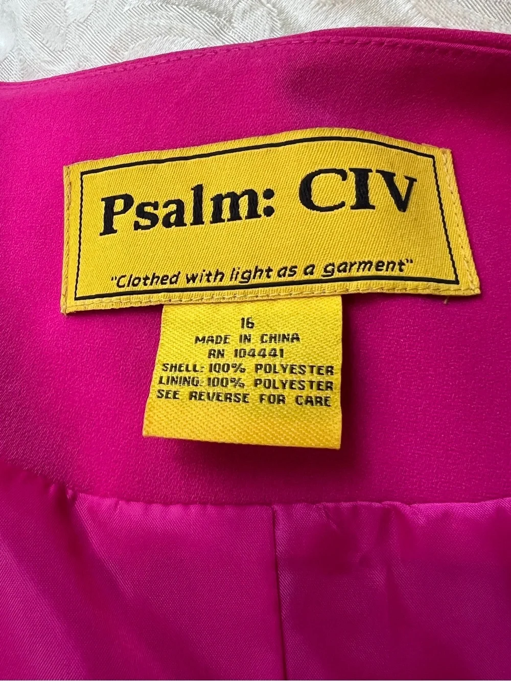 Vintage Psalm:CIV Women’s Fuchsia Embroidered Open-Front Jacket Size 16 - Picture 8 of 10